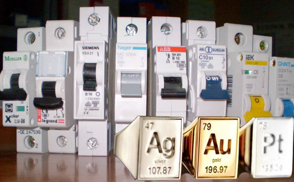 Выключатель автоматический АК63  6,3А - золото, серебро, платина и другие драгоценные металлы 